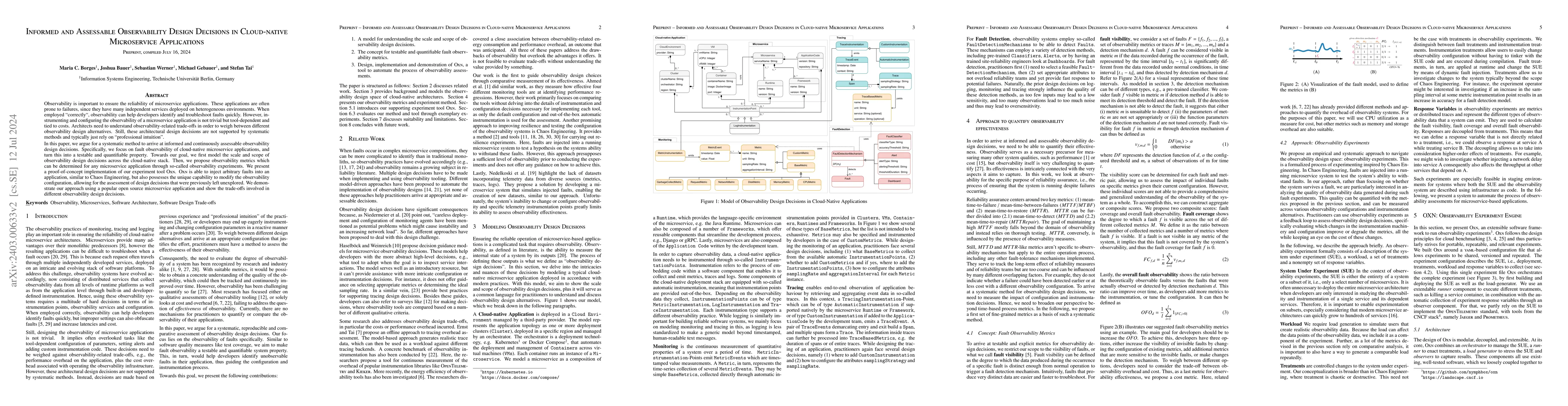 Thumbnail for Informed and Assessable Observability Design Decisions in Cloud-native
  Microservice Applications