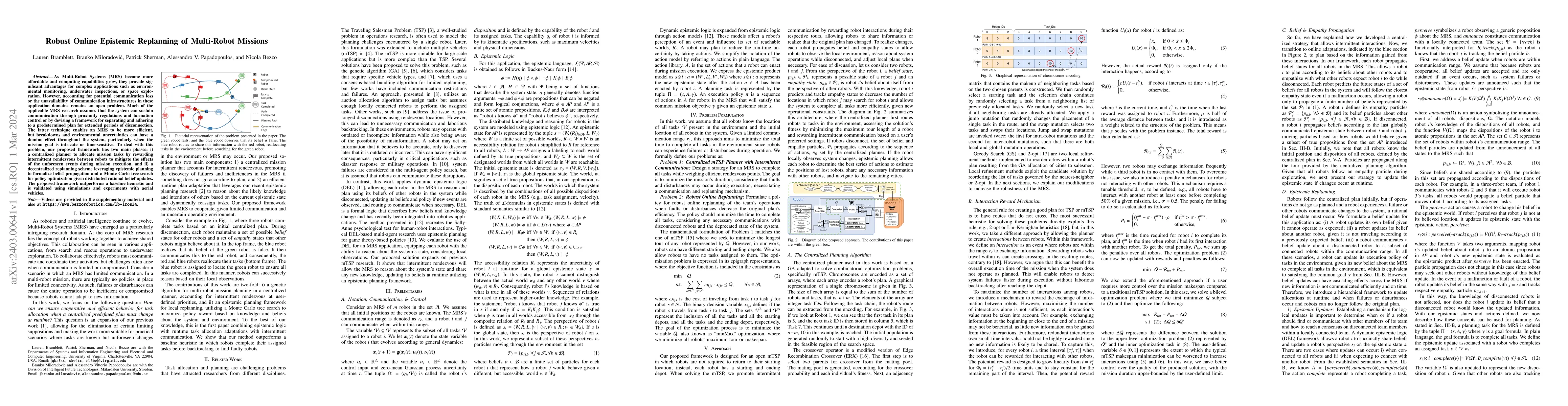Thumbnail for Robust Online Epistemic Replanning of Multi-Robot Missions