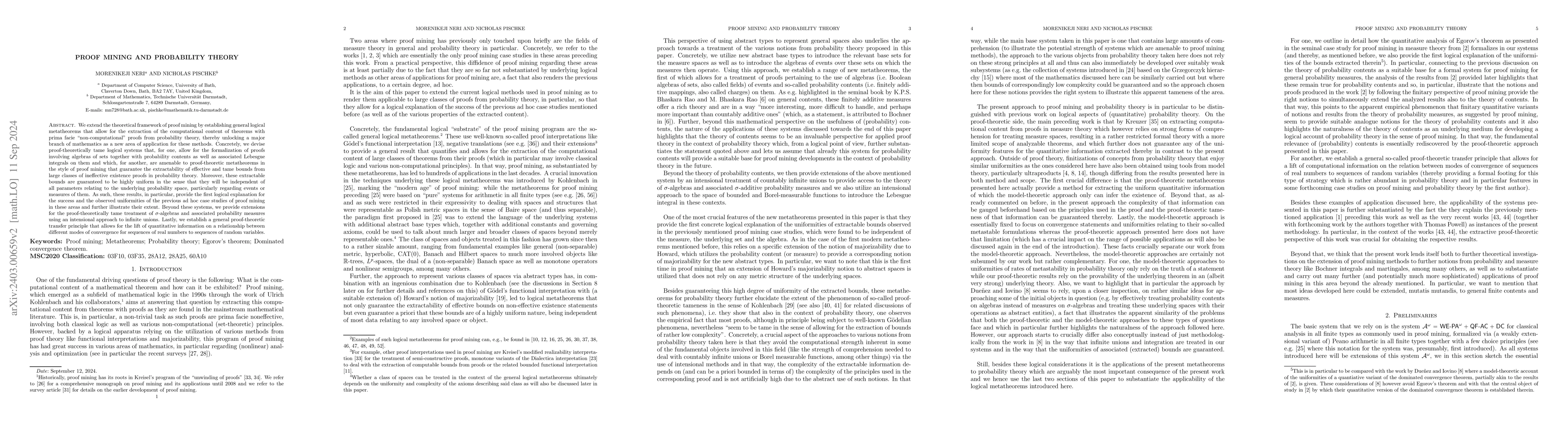 Thumbnail for Proof mining and probability theory