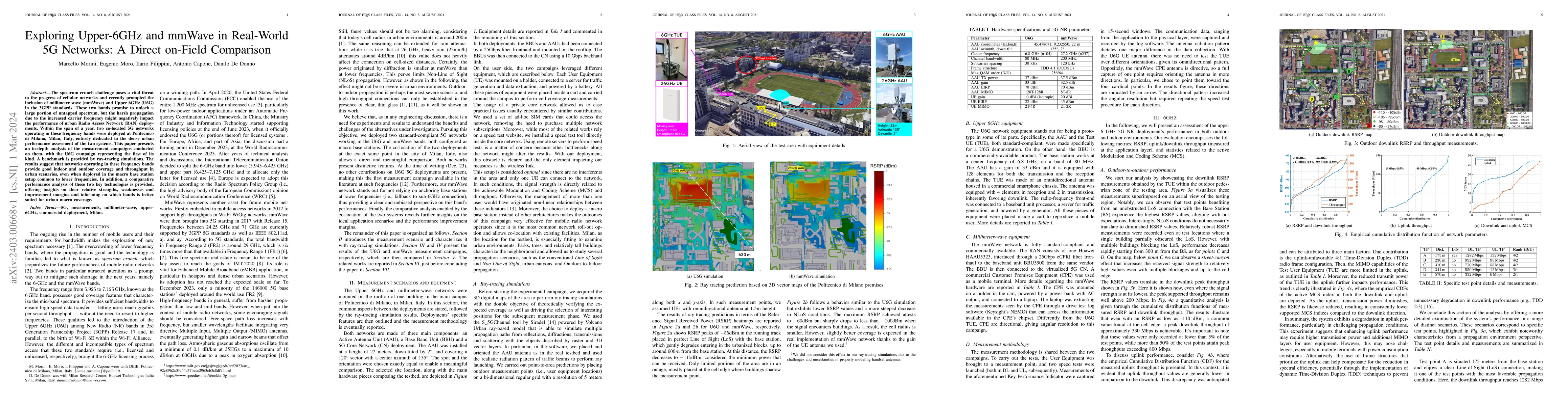 Thumbnail for Exploring Upper-6GHz and mmWave in Real-World 5G Networks: A Direct
  on-Field Comparison