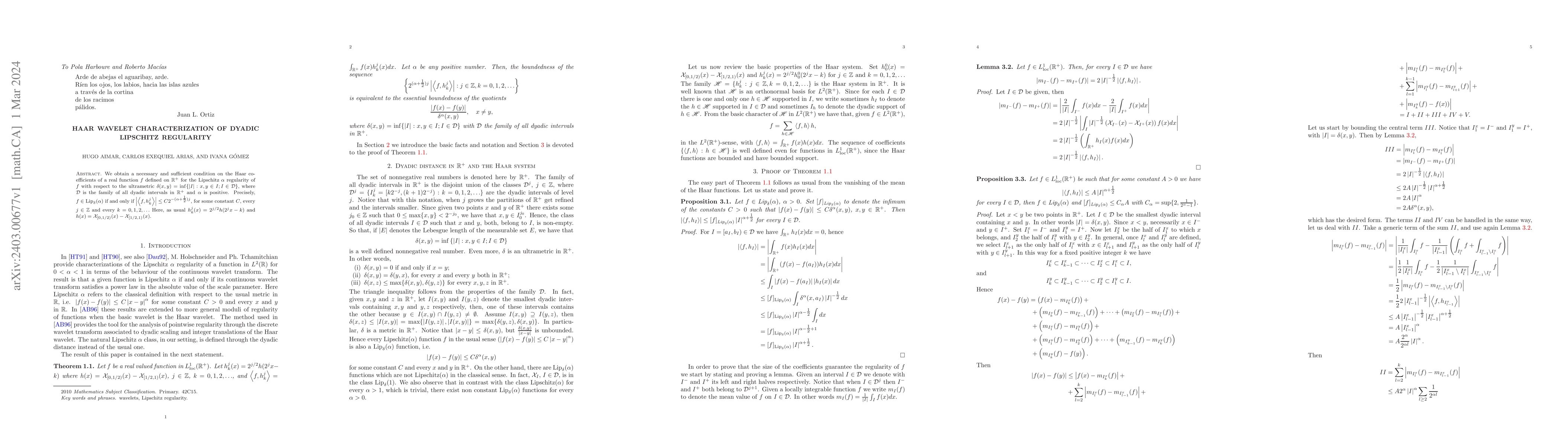 Thumbnail for Haar wavelet characterization of dyadic Lipschitz regularity