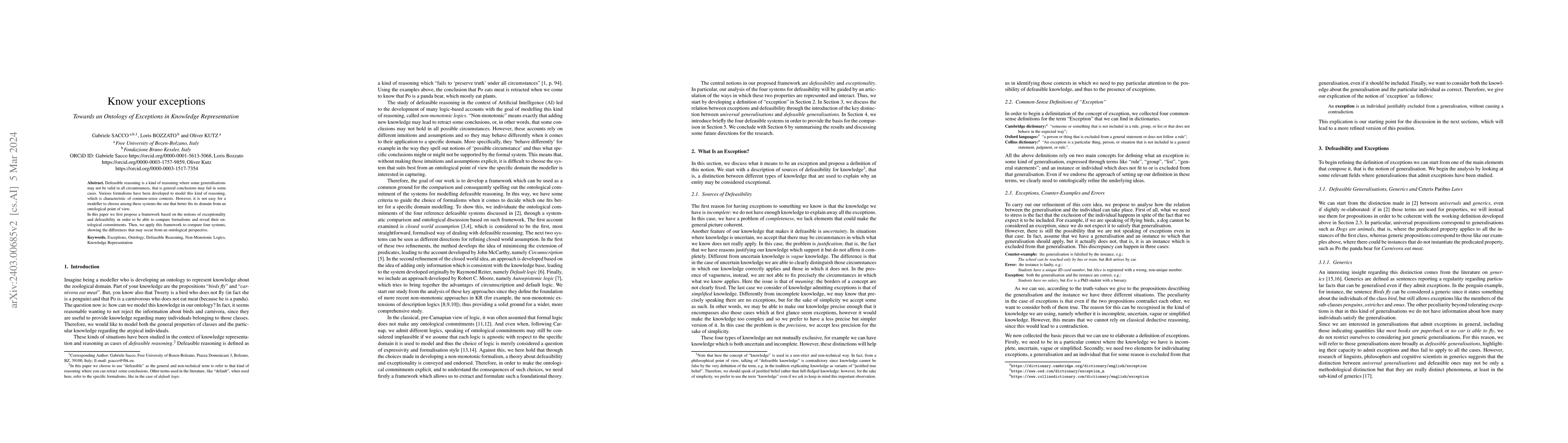 Thumbnail for Know your exceptions: Towards an Ontology of Exceptions in Knowledge
  Representation