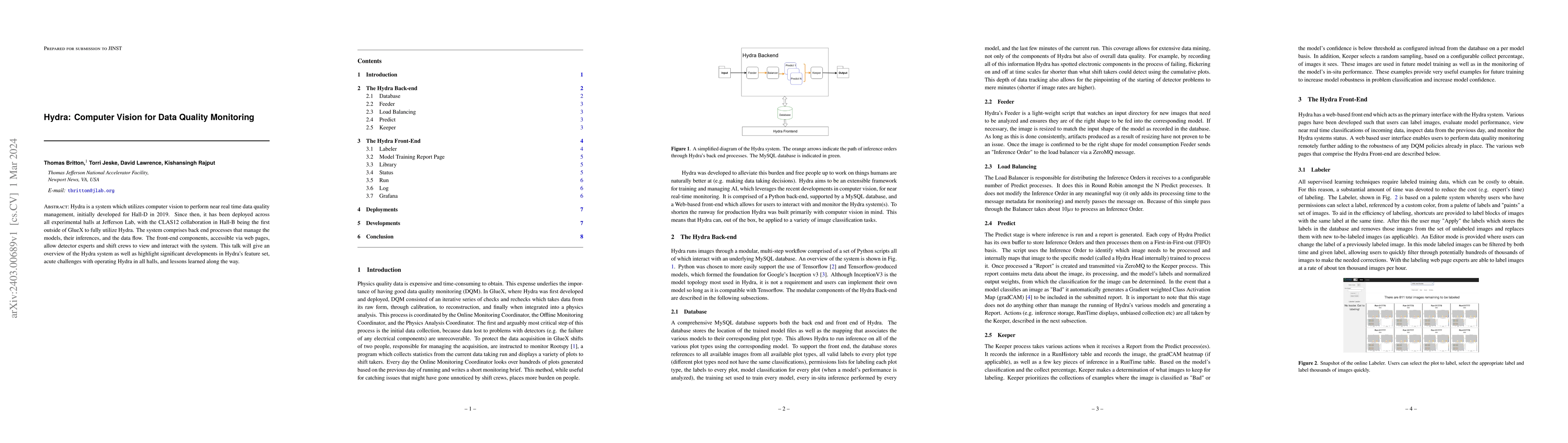 Thumbnail for Hydra: Computer Vision for Data Quality Monitoring