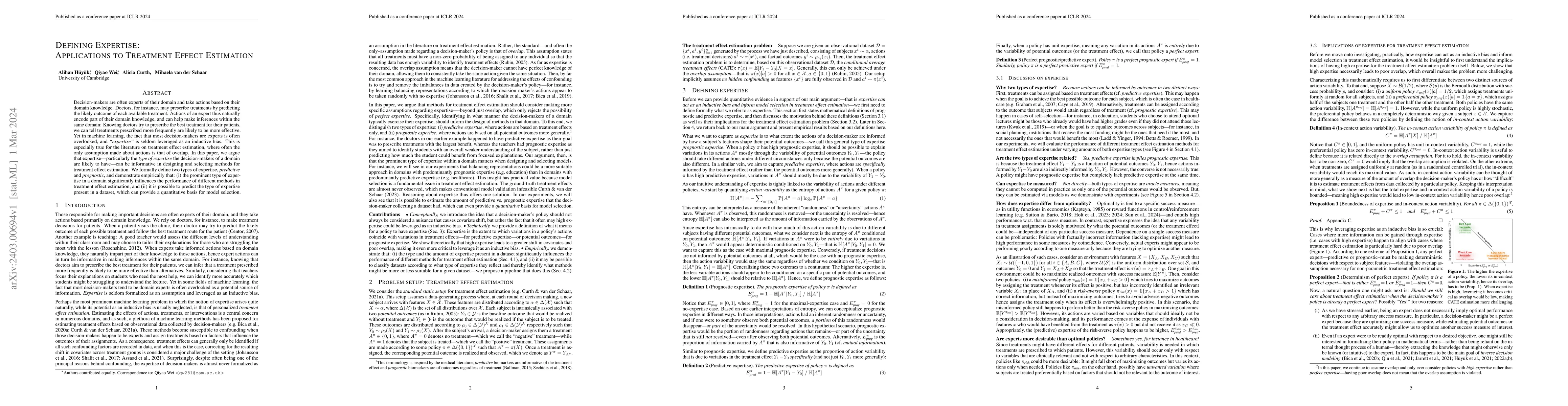Thumbnail for Defining Expertise: Applications to Treatment Effect Estimation