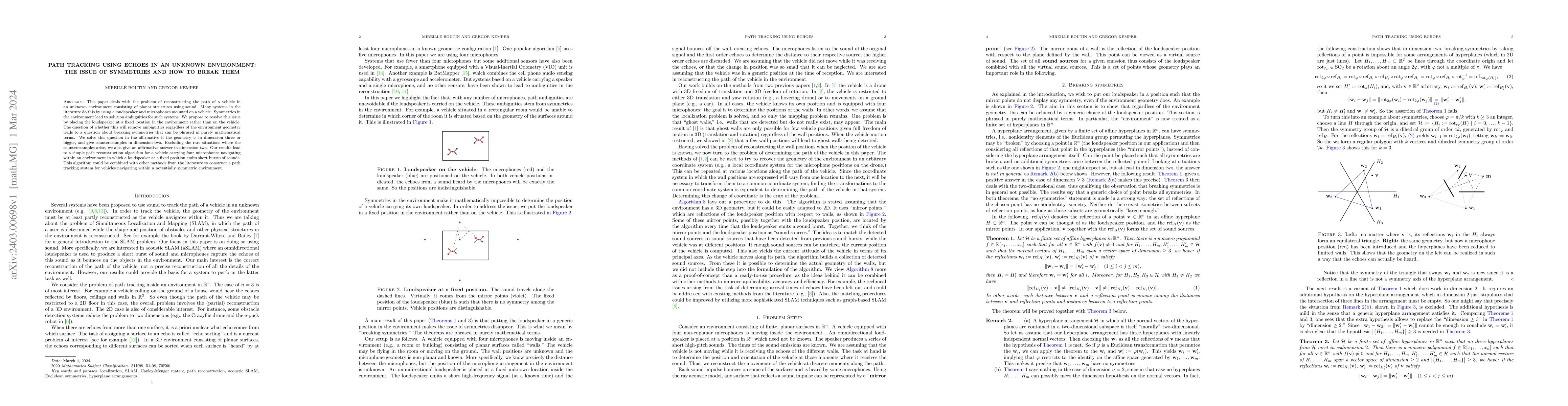 Thumbnail for Path Tracking using Echoes in an Unknown Environment: the Issue of
  Symmetries and How to Break Them