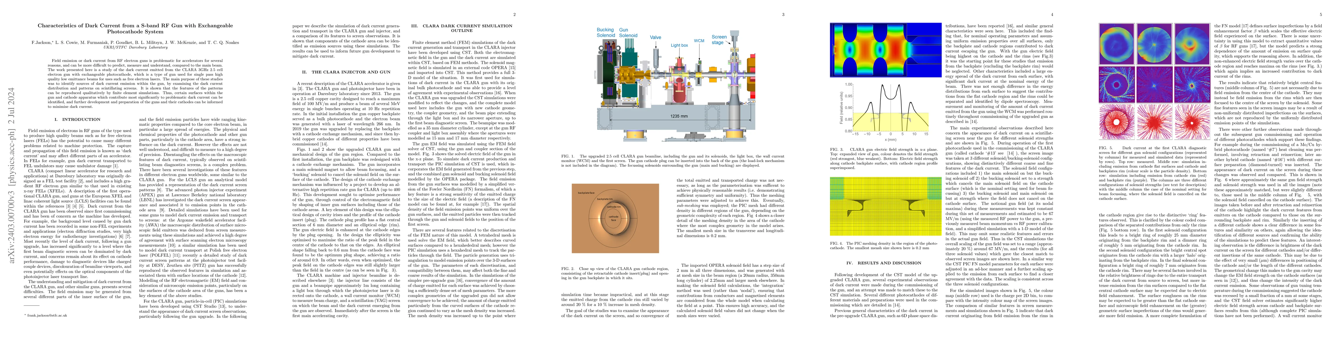 Thumbnail for Characteristics of dark current from an S-band rf gun with exchangeable
  photocathode system