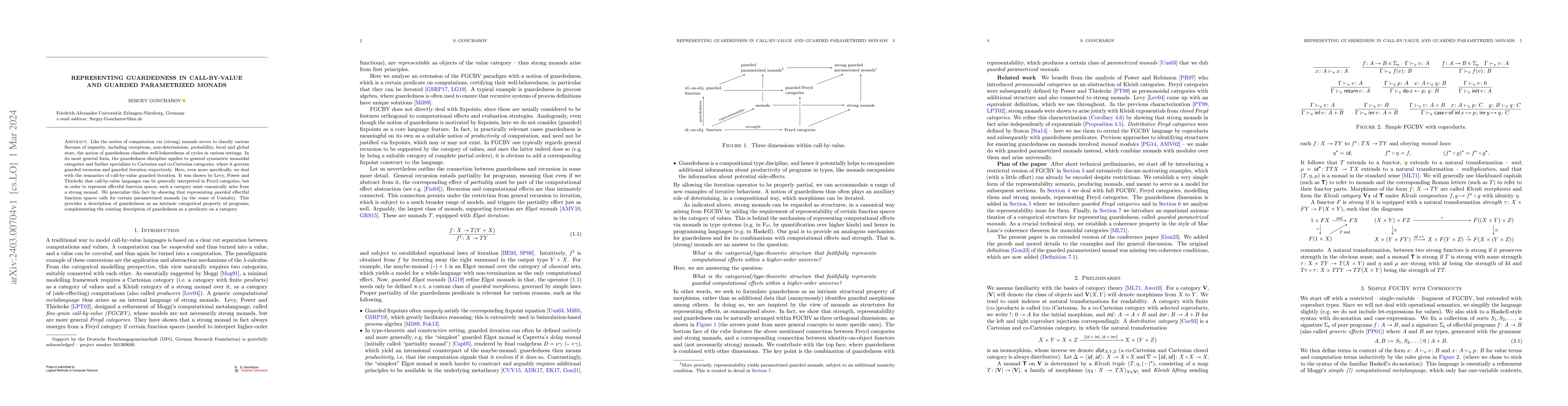 Thumbnail for Representing Guardedness in Call-by-Value and Guarded Parametrized
  Monads