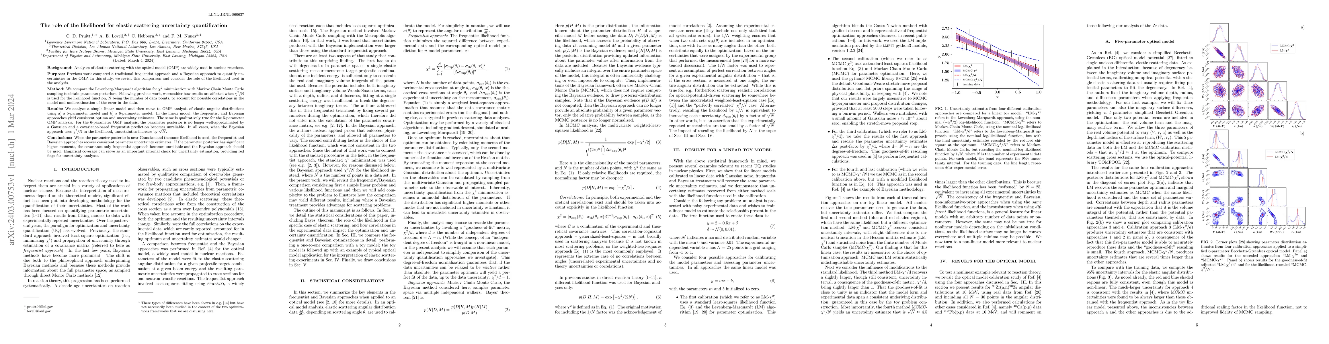 Thumbnail for The role of the likelihood for elastic scattering uncertainty
  quantification