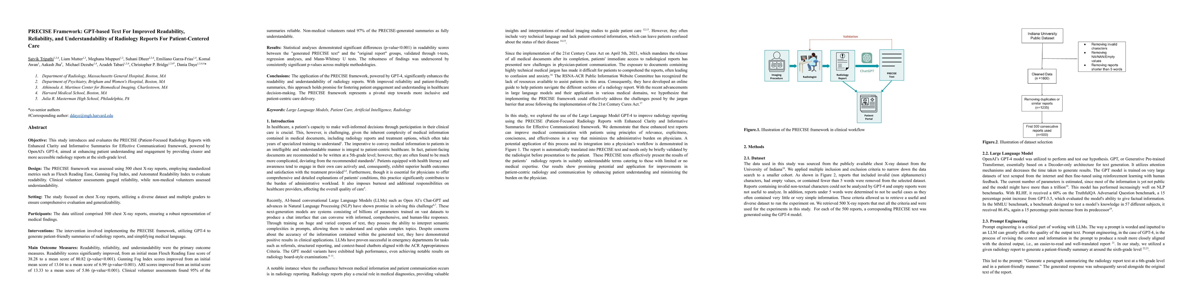 Thumbnail for PRECISE Framework: GPT-based Text For Improved Readability, Reliability,
  and Understandability of Radiology Reports For Patient-Centered Care