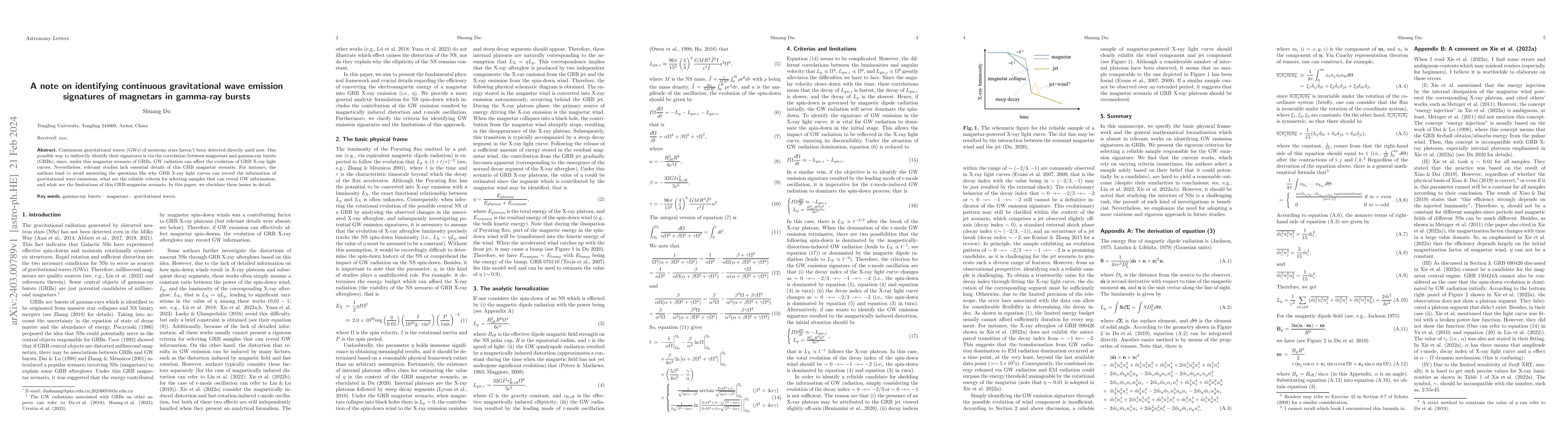 Thumbnail for A note on identifying continuous gravitational wave emission signatures
  of magnetars in gamma-ray bursts