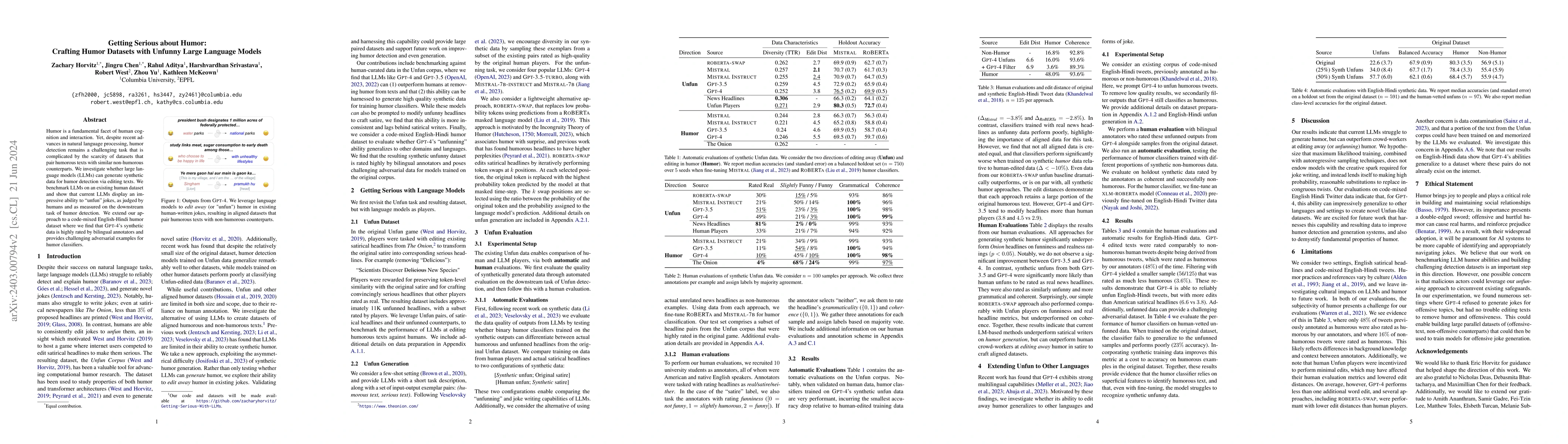 Thumbnail for Getting Serious about Humor: Crafting Humor Datasets with Unfunny Large
  Language Models