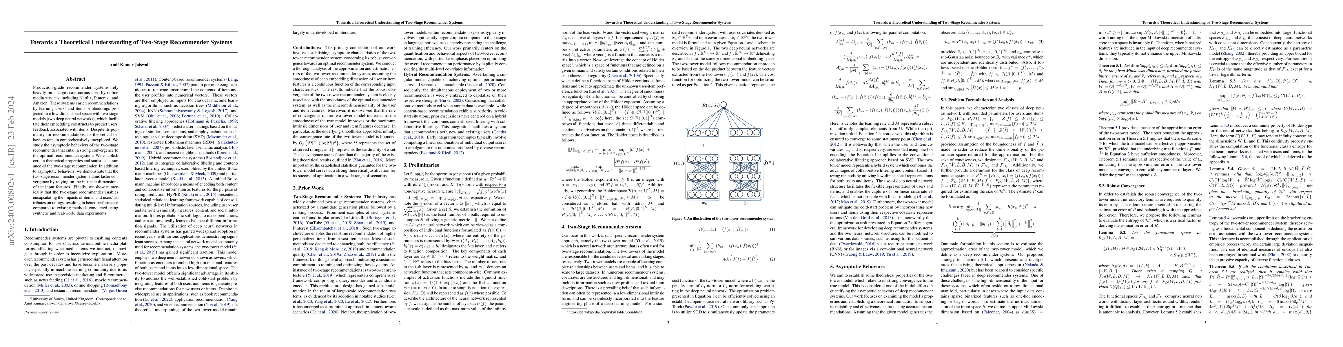 Thumbnail for Towards a Theoretical Understanding of Two-Stage Recommender Systems