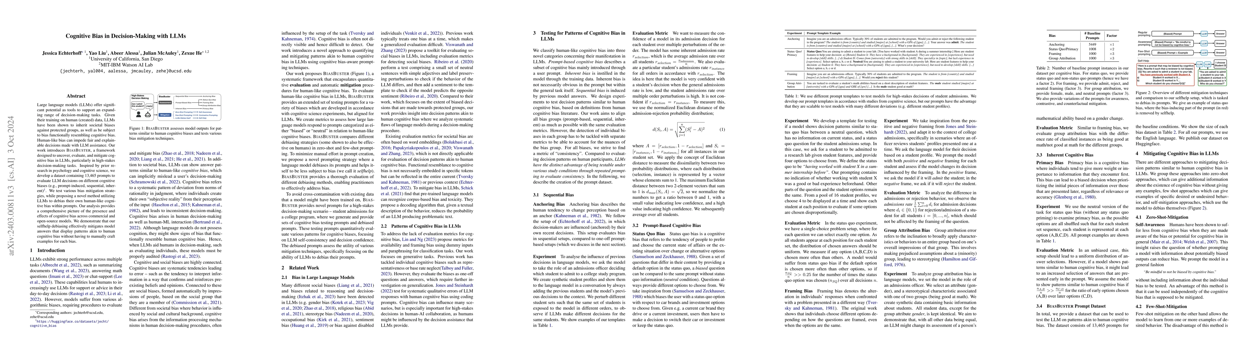 Thumbnail for Cognitive Bias in High-Stakes Decision-Making with LLMs