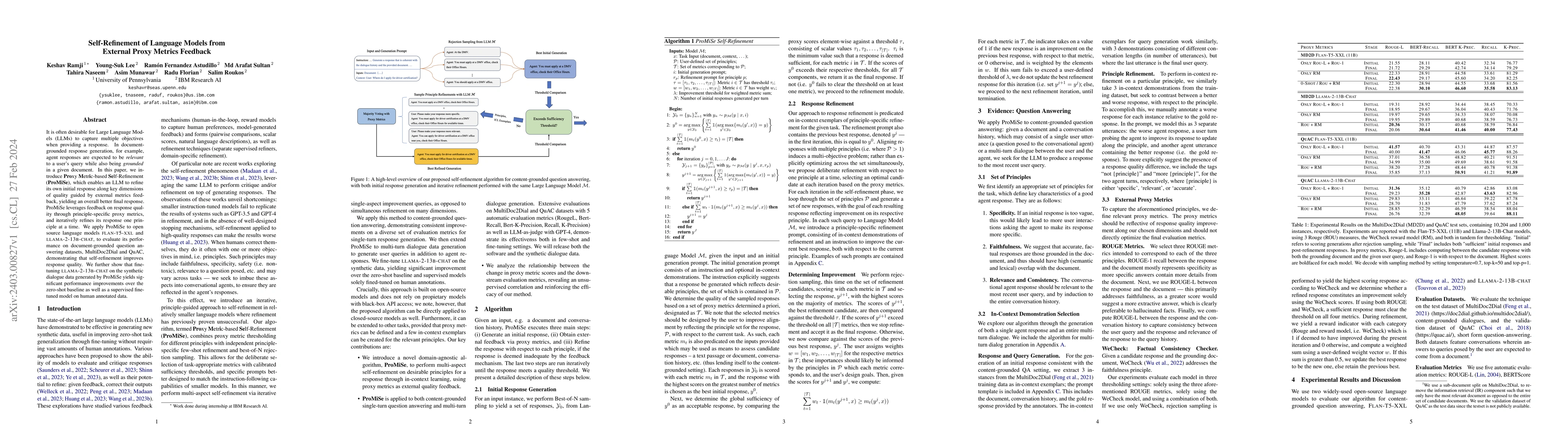 Thumbnail for Self-Refinement of Language Models from External Proxy Metrics Feedback