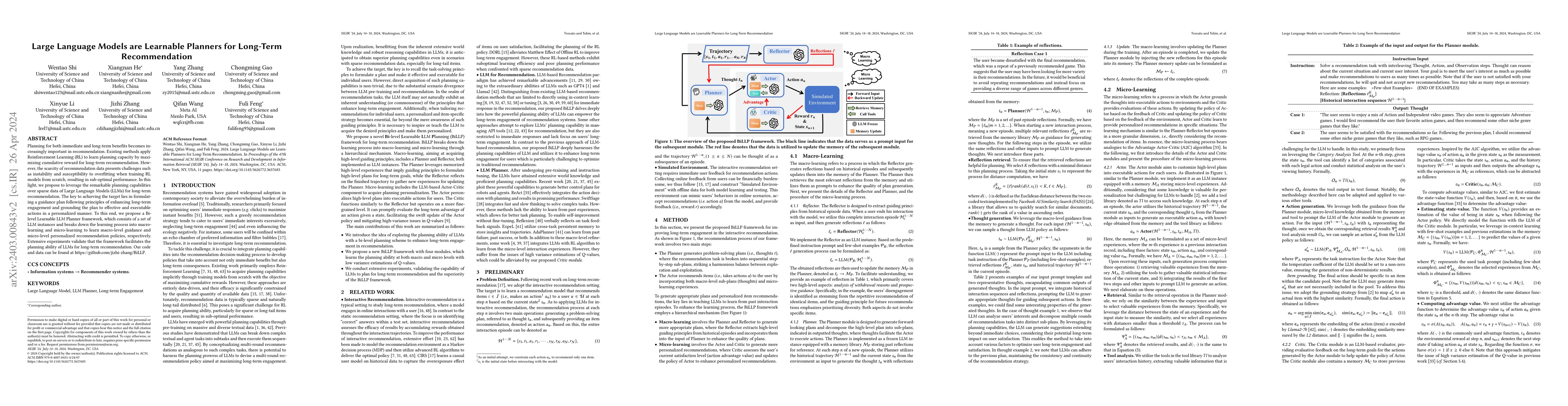 Thumbnail for Large Language Models are Learnable Planners for Long-Term
  Recommendation