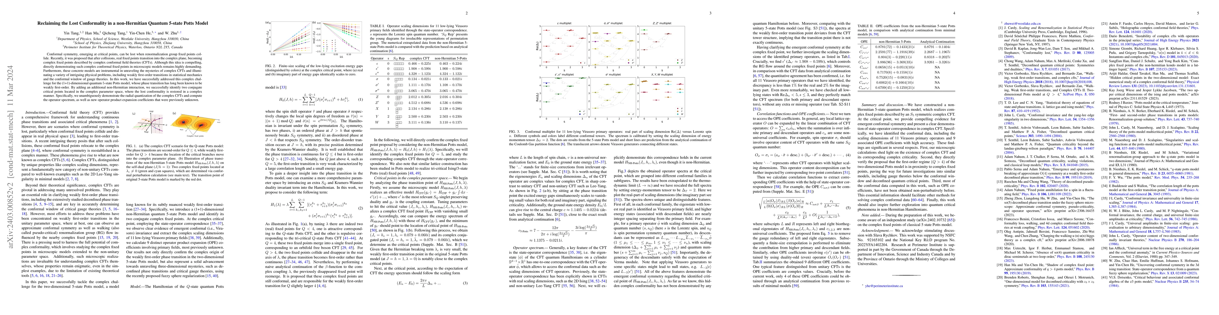 Thumbnail for Reclaiming the Lost Conformality in a non-Hermitian Quantum 5-state
  Potts Model