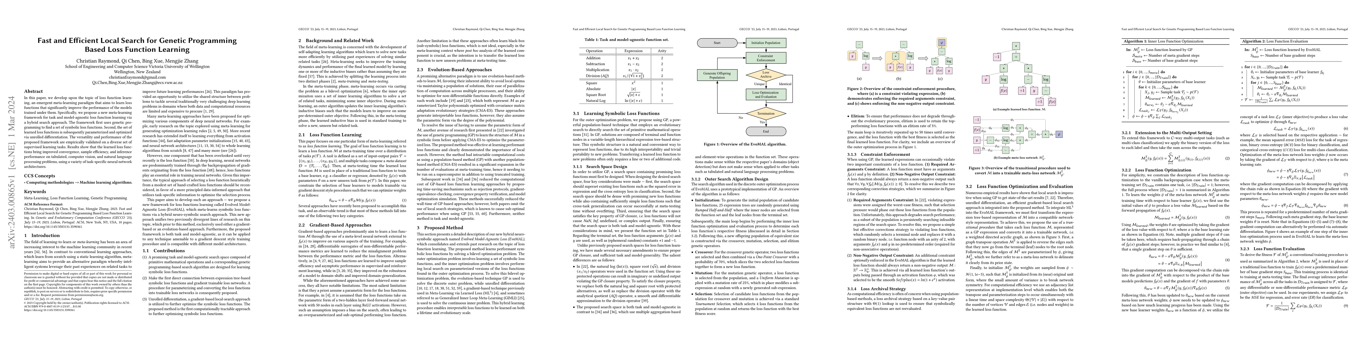 Thumbnail for Fast and Efficient Local Search for Genetic Programming Based Loss
  Function Learning