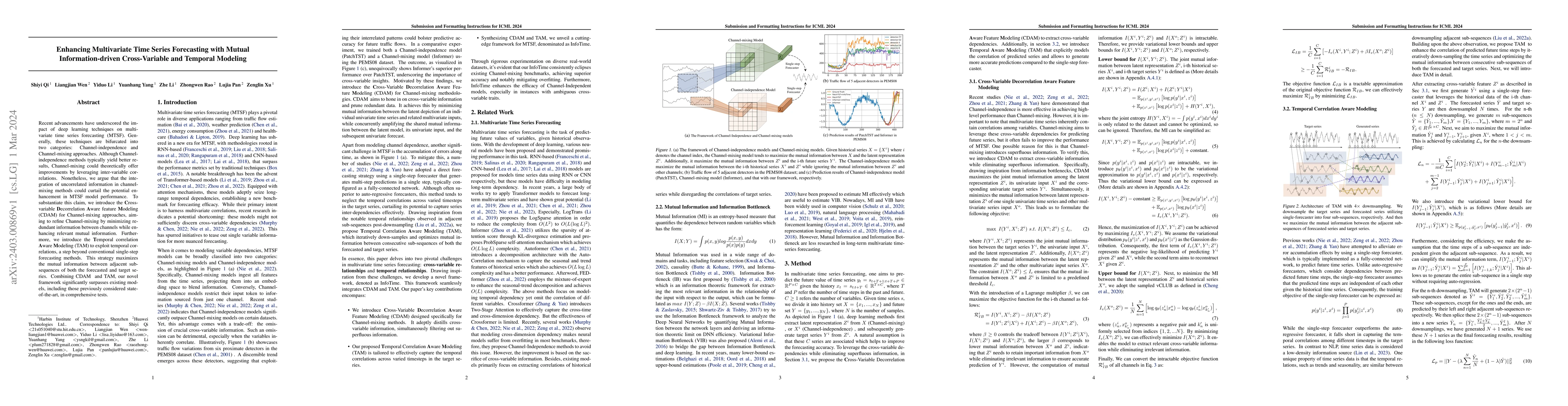 Thumbnail for Enhancing Multivariate Time Series Forecasting with Mutual
  Information-driven Cross-Variable and Temporal Modeling