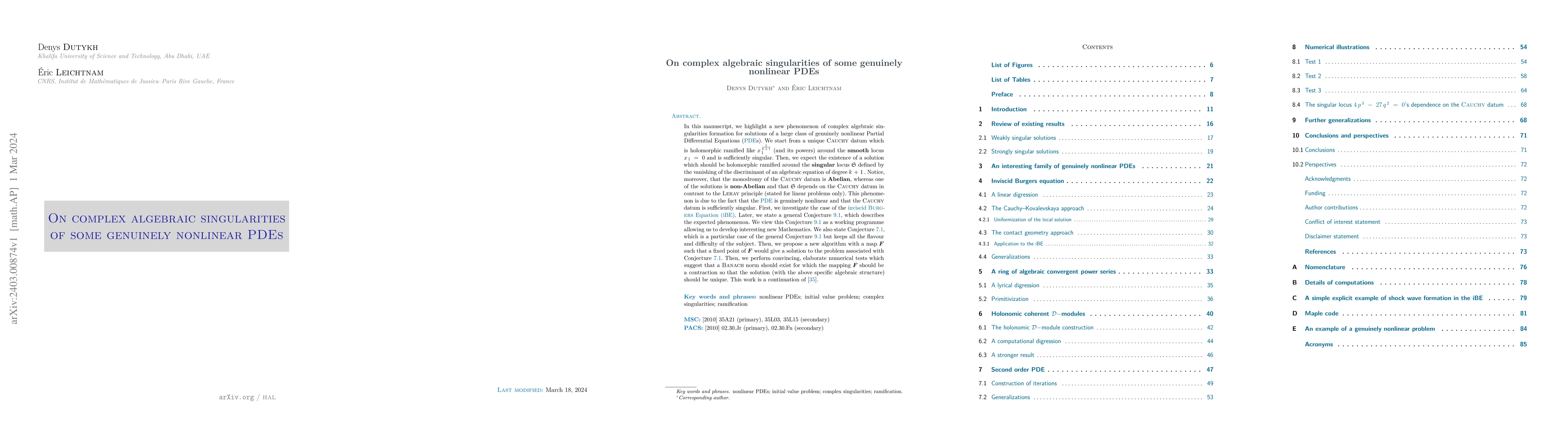 Thumbnail for On complex algebraic singularities of some genuinely nonlinear PDEs
