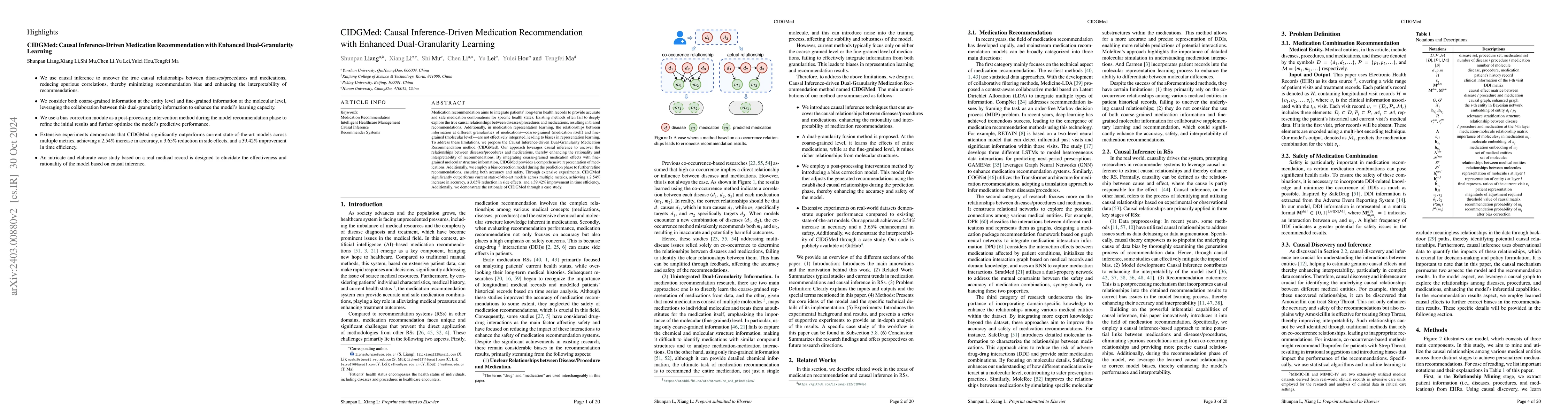 Thumbnail for Dual-Granularity Medication Recommendation Based on Causal Inference