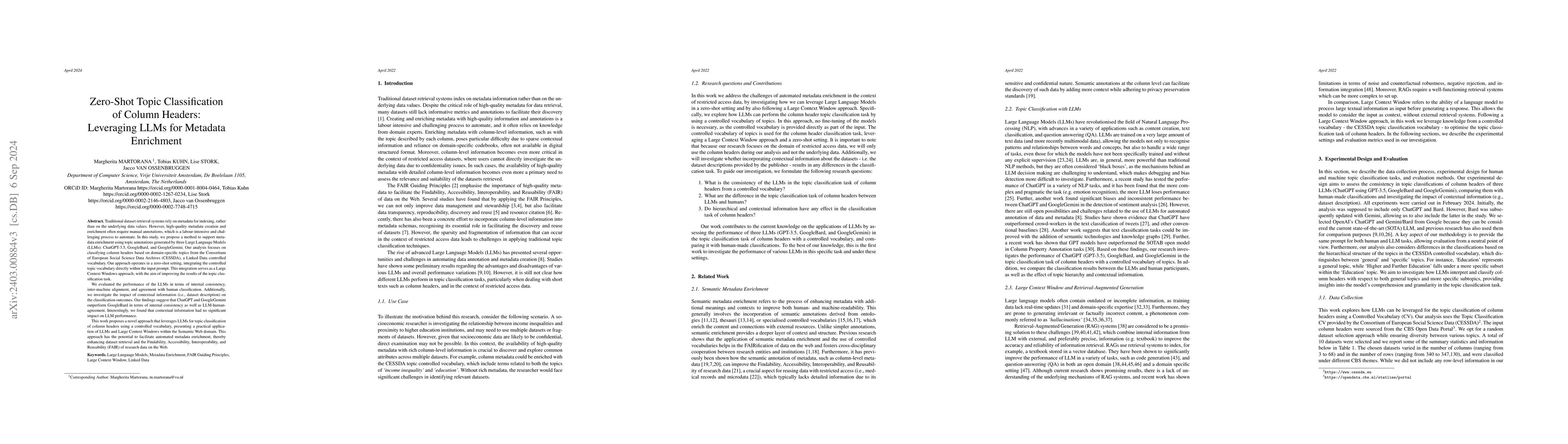 Thumbnail for Text classification of column headers with a controlled vocabulary:
  leveraging LLMs for metadata enrichment