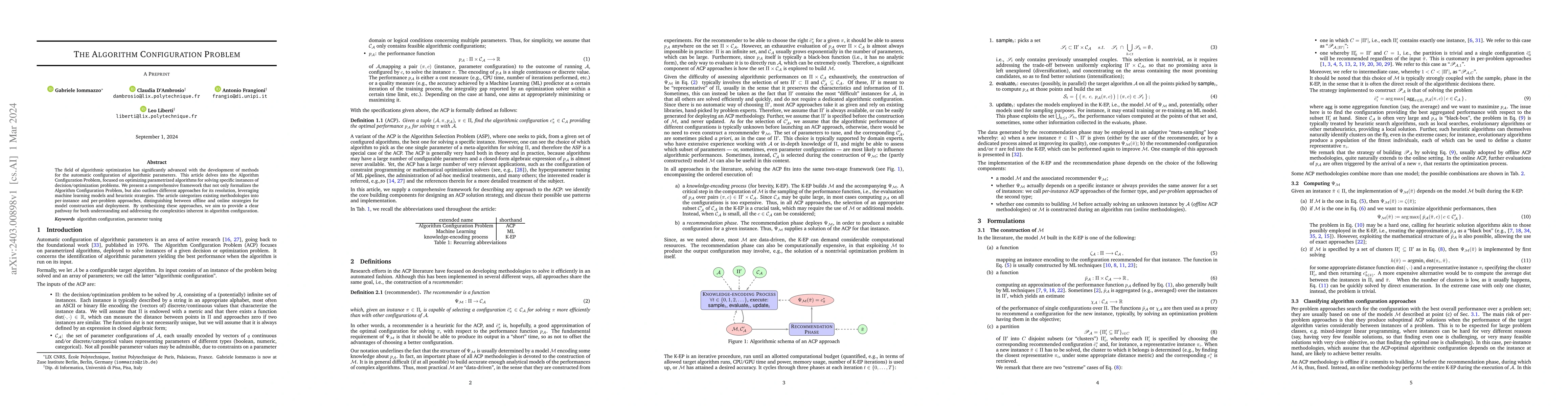Thumbnail for The Algorithm Configuration Problem
