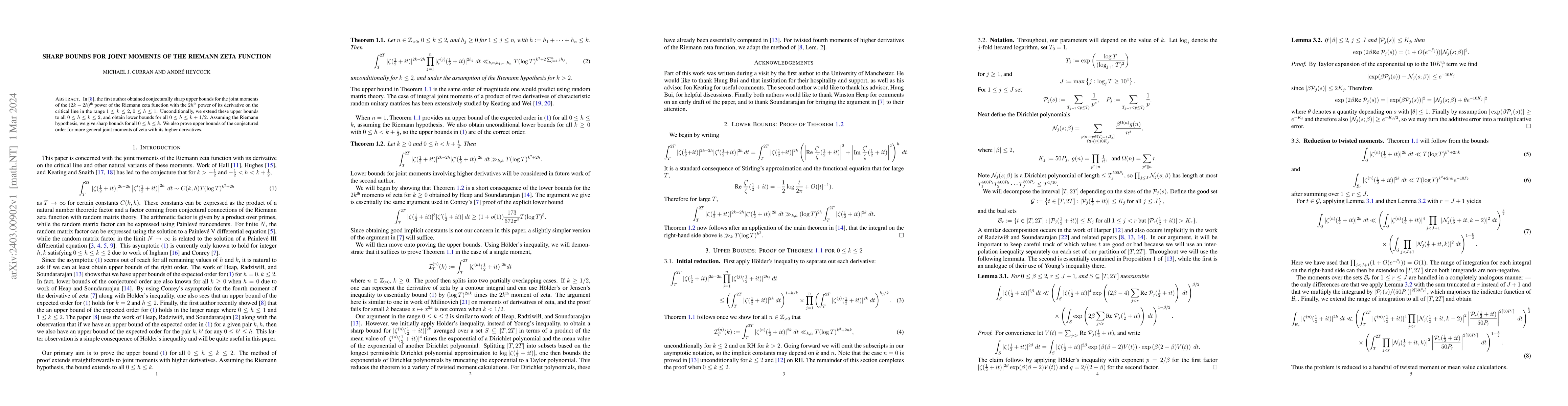 Thumbnail for Sharp bounds for joint moments of the Riemann zeta function