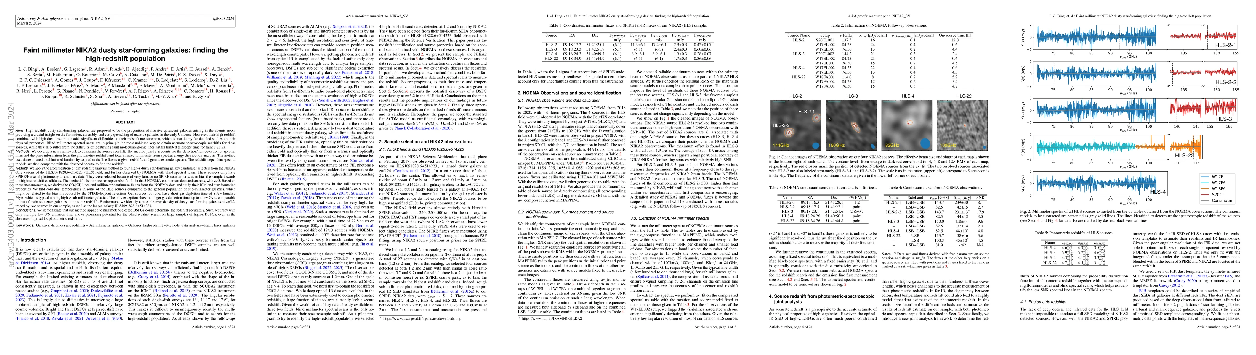 Thumbnail for Faint millimeter NIKA2 dusty star-forming galaxies: finding the
  high-redshift population