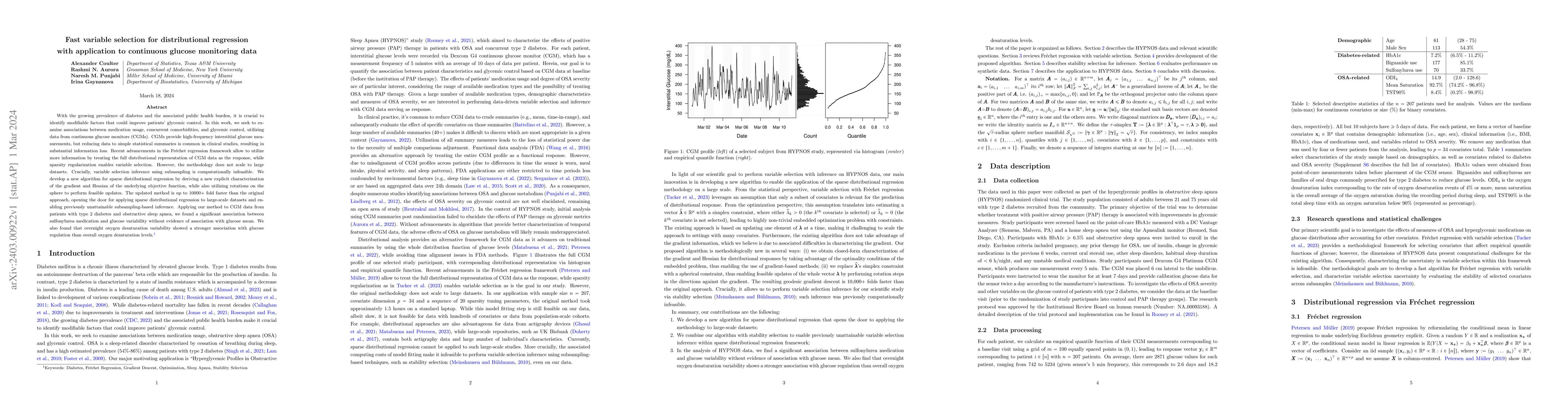 Thumbnail for Fast variable selection for distributional regression with application
  to continuous glucose monitoring data