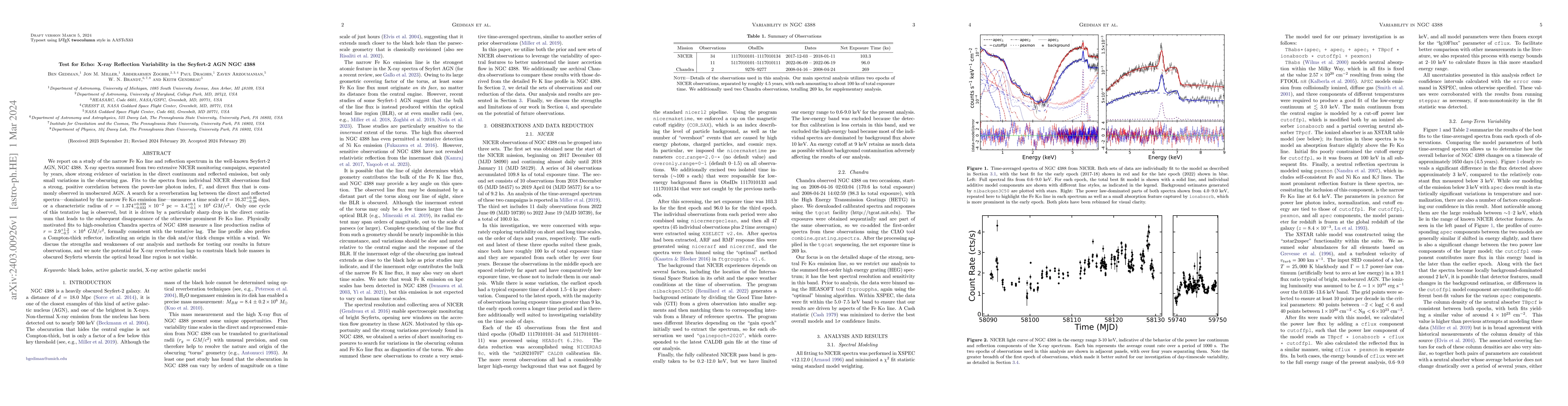 Thumbnail for Test for Echo: X-ray Reflection Variability in the Seyfert-2 AGN NGC
  4388