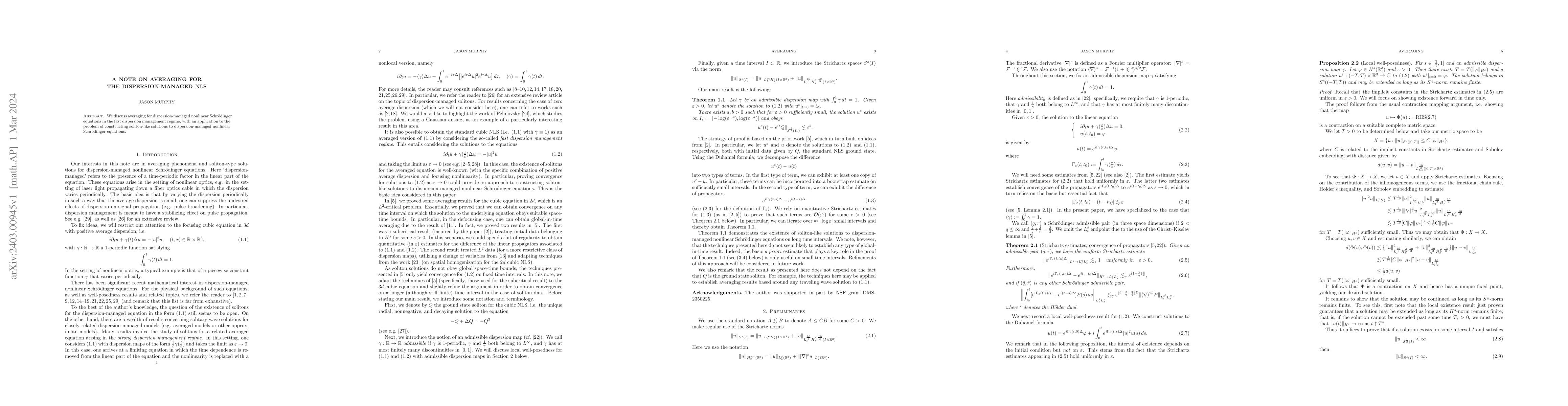 Thumbnail for A note on averaging for the dispersion-managed NLS