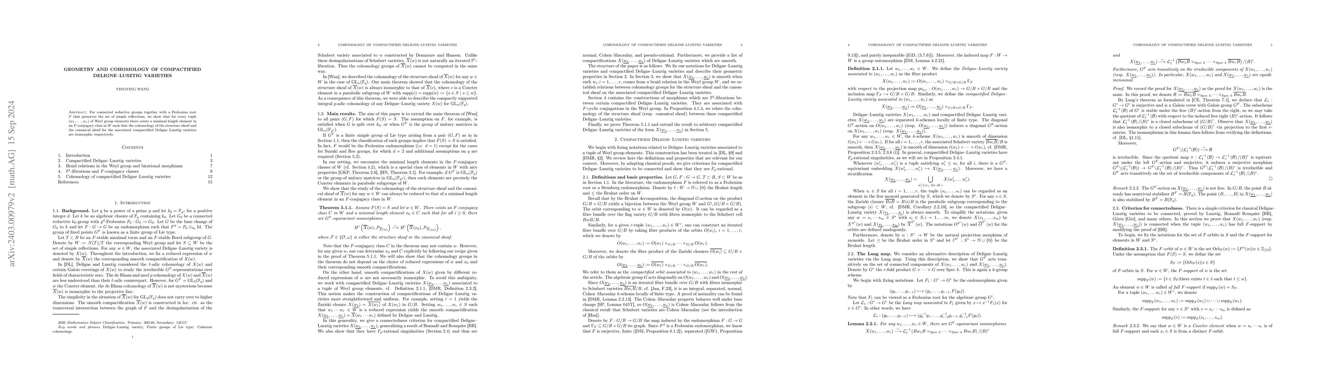 Thumbnail for Geometry and cohomology of compactified Deligne--Lusztig varieties