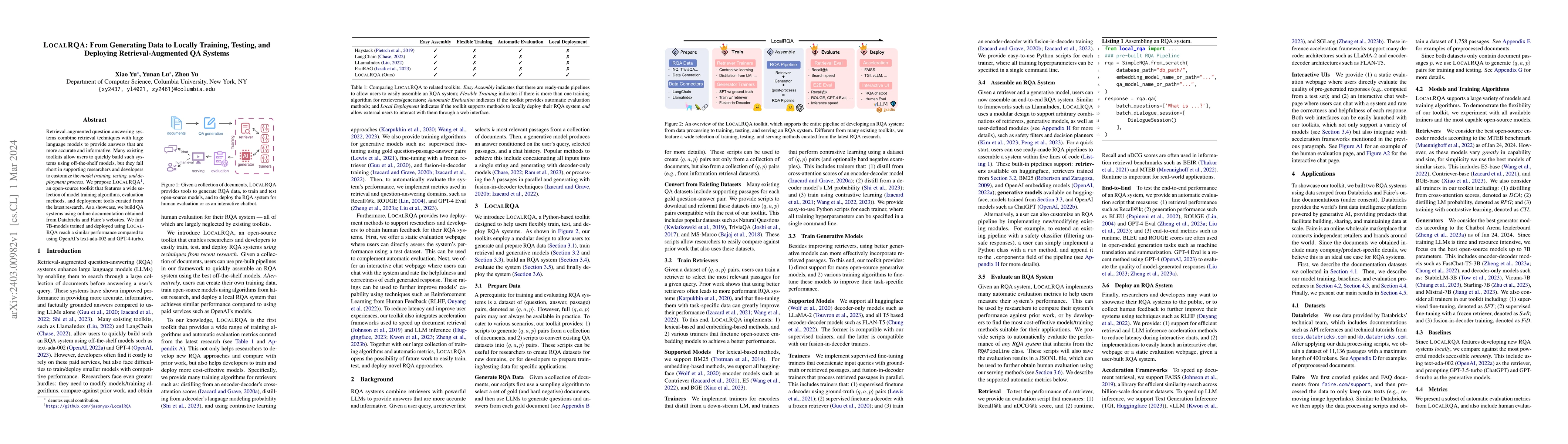 Thumbnail for LocalRQA: From Generating Data to Locally Training, Testing, and
  Deploying Retrieval-Augmented QA Systems