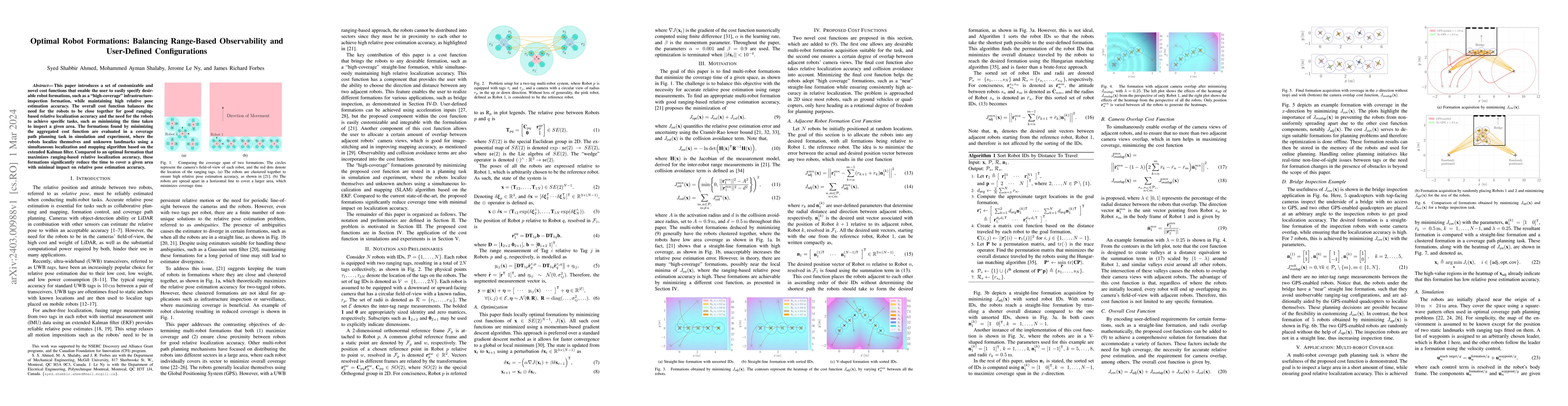 Thumbnail for Optimal Robot Formations: Balancing Range-Based Observability and
  User-Defined Configurations