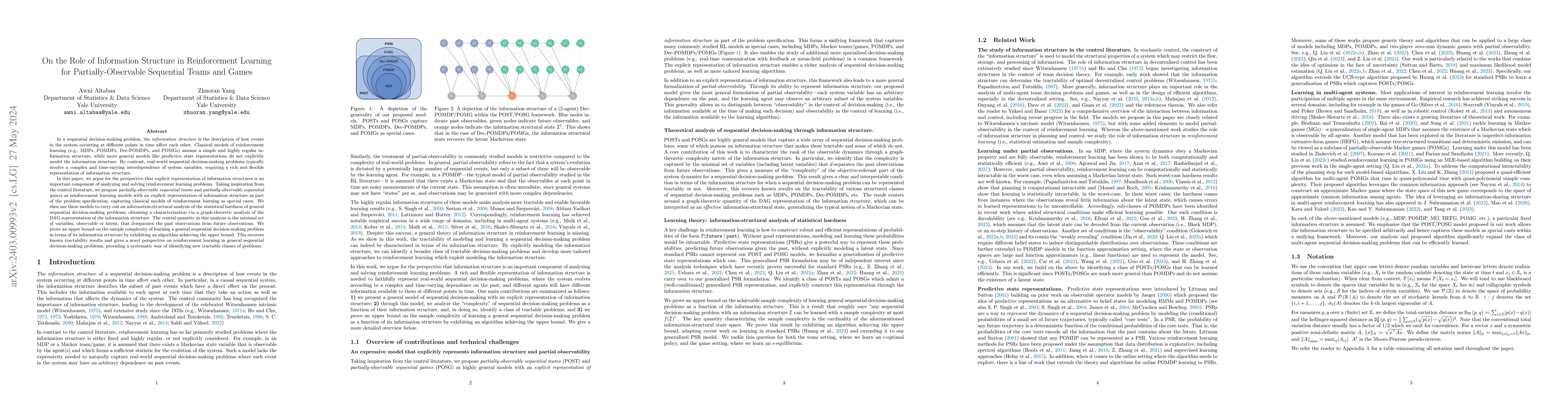 Thumbnail for On the Role of Information Structure in Reinforcement Learning for
  Partially-Observable Sequential Teams and Games