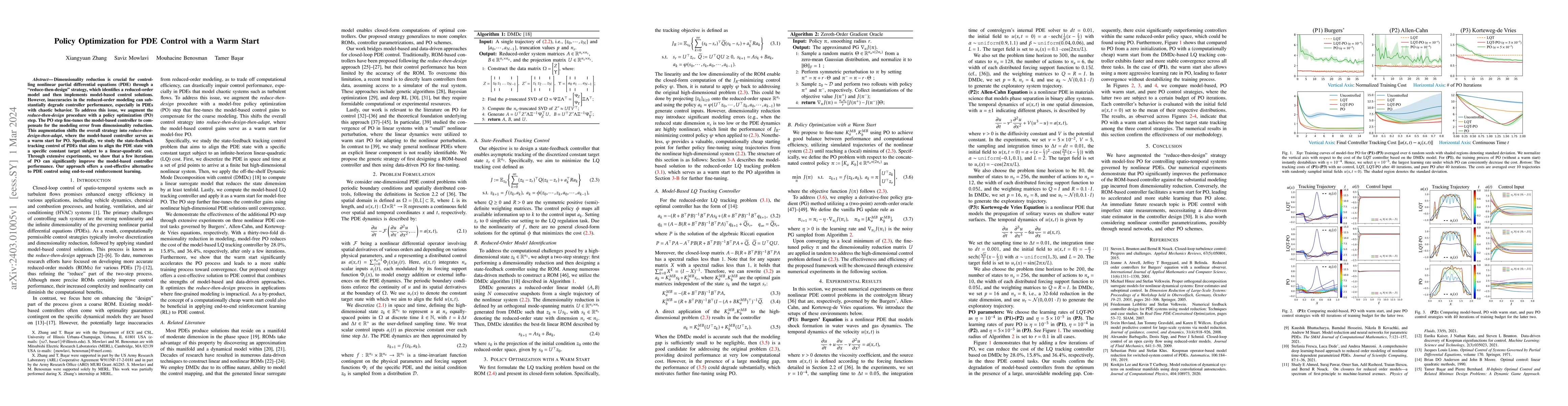 Thumbnail for Policy Optimization for PDE Control with a Warm Start