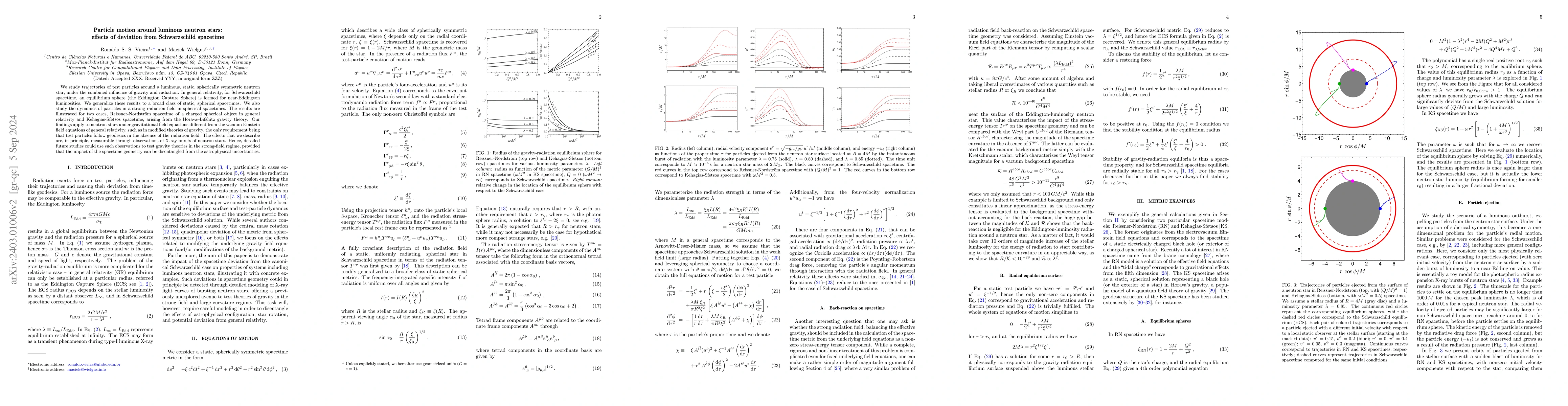 Thumbnail for Particle motion around luminous neutron stars: effects of deviation from
  Schwarzschild spacetime