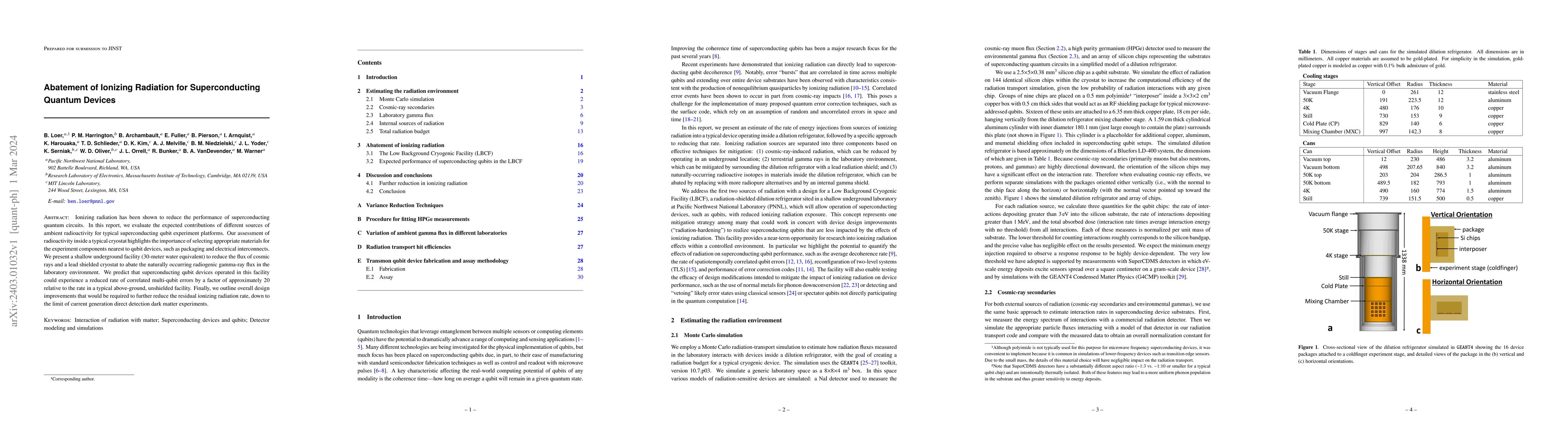 Thumbnail for Abatement of Ionizing Radiation for Superconducting Quantum Devices