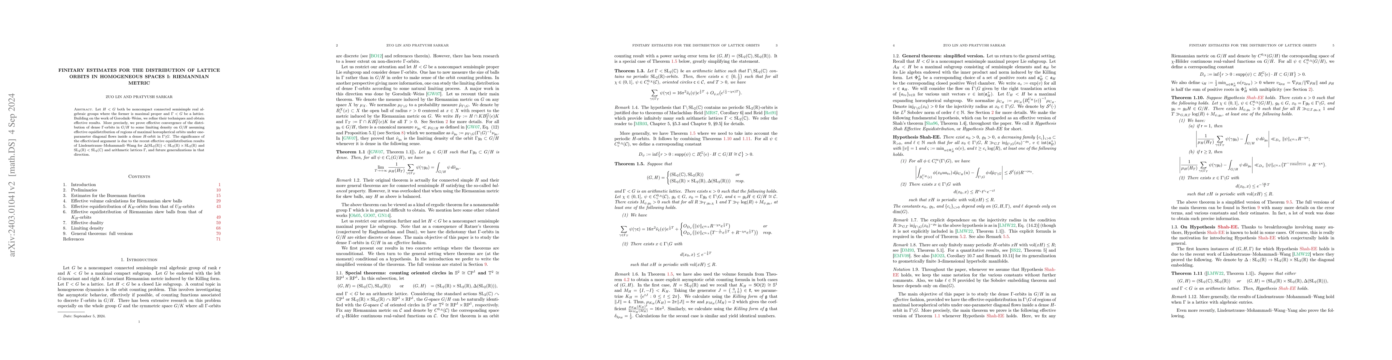 Thumbnail for Finitary estimates for the distribution of lattice orbits in homogeneous
  spaces I: Riemannian metric