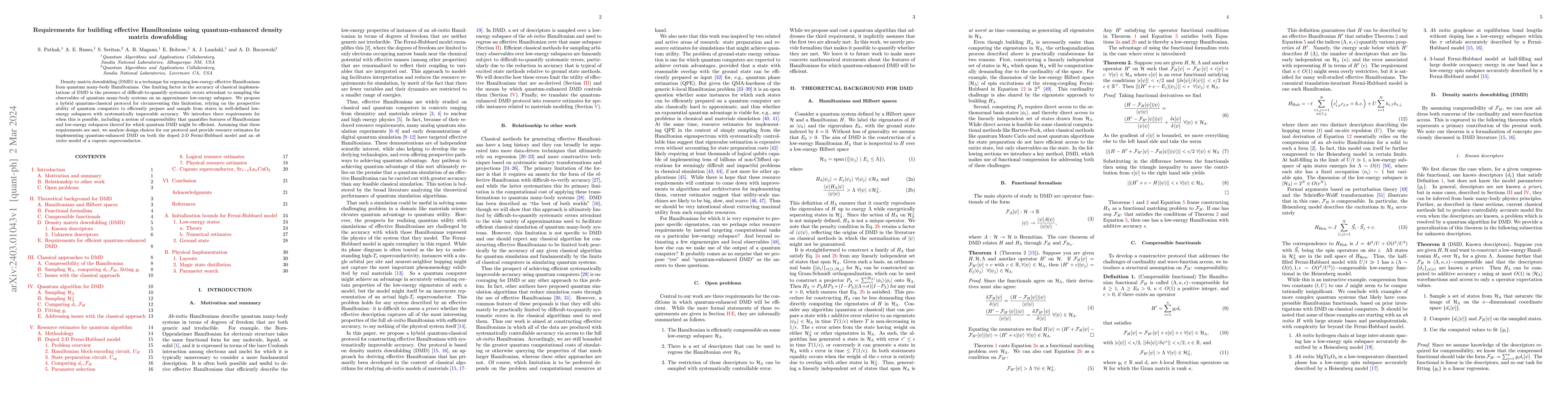 Thumbnail for Requirements for building effective Hamiltonians using quantum-enhanced
  density matrix downfolding