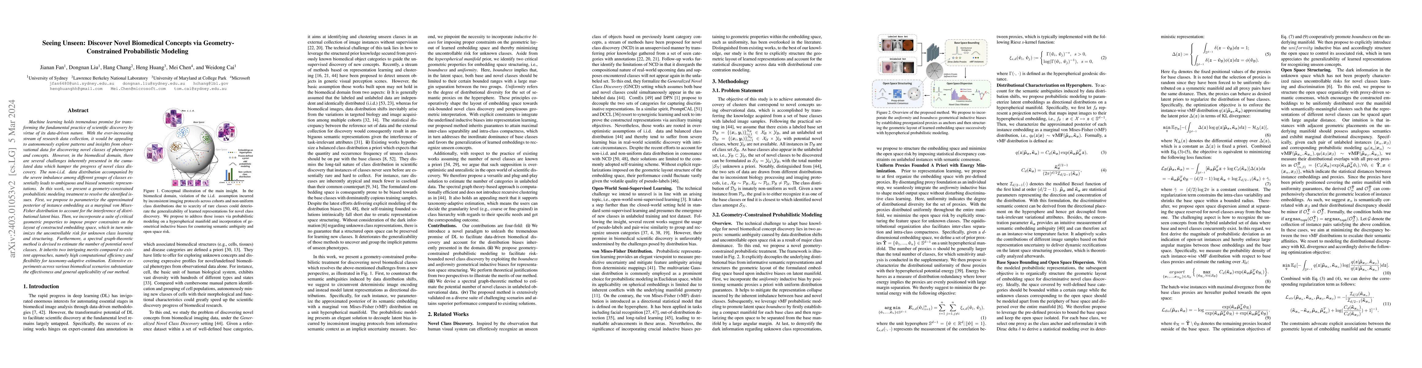 Thumbnail for Seeing Unseen: Discover Novel Biomedical Concepts via
  Geometry-Constrained Probabilistic Modeling
