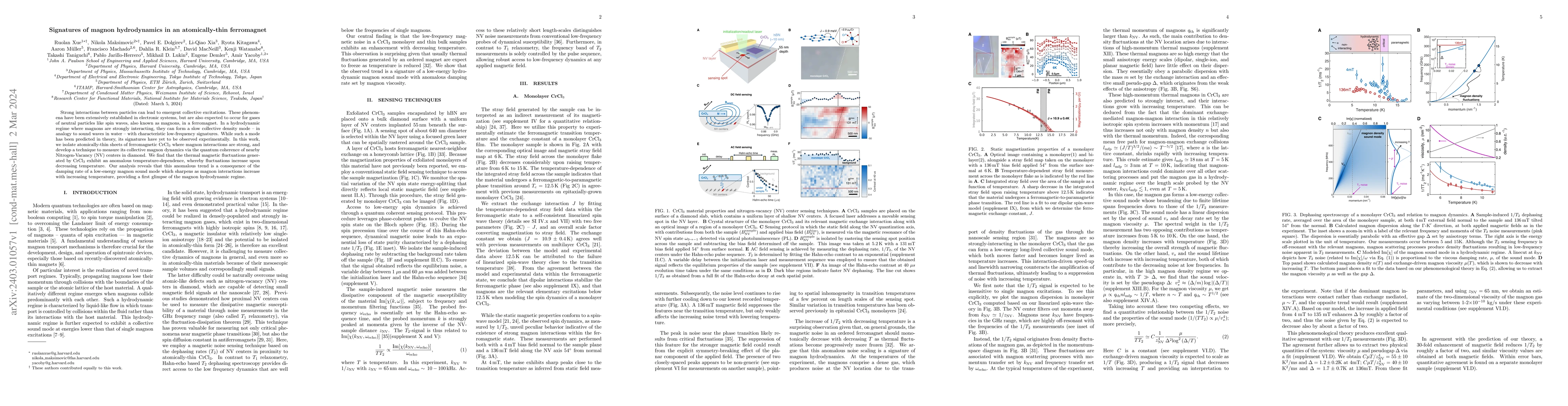 Thumbnail for Signatures of magnon hydrodynamics in an atomically-thin ferromagnet