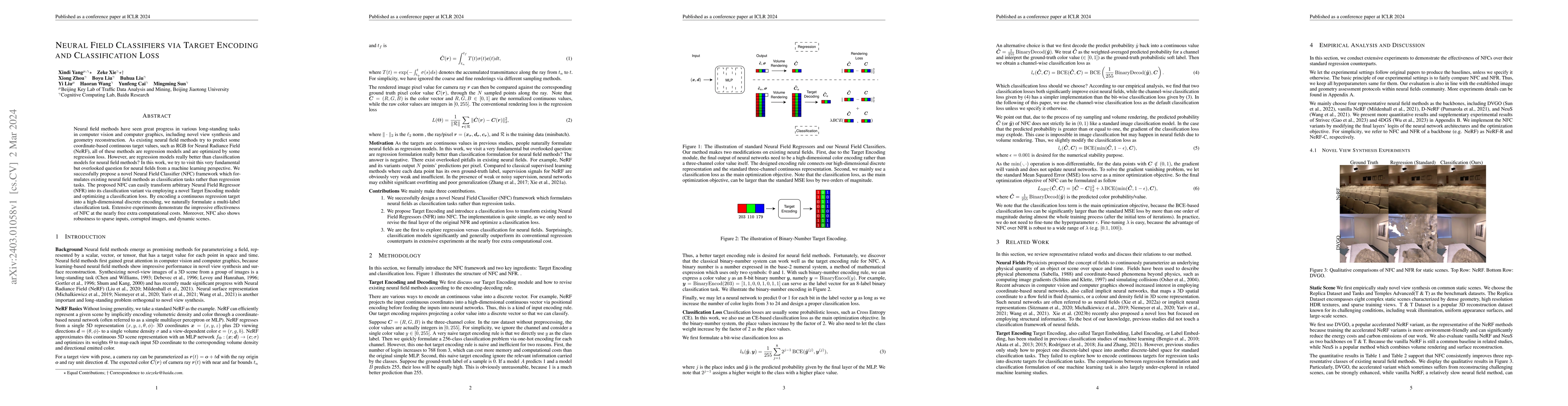 Thumbnail for Neural Field Classifiers via Target Encoding and Classification Loss