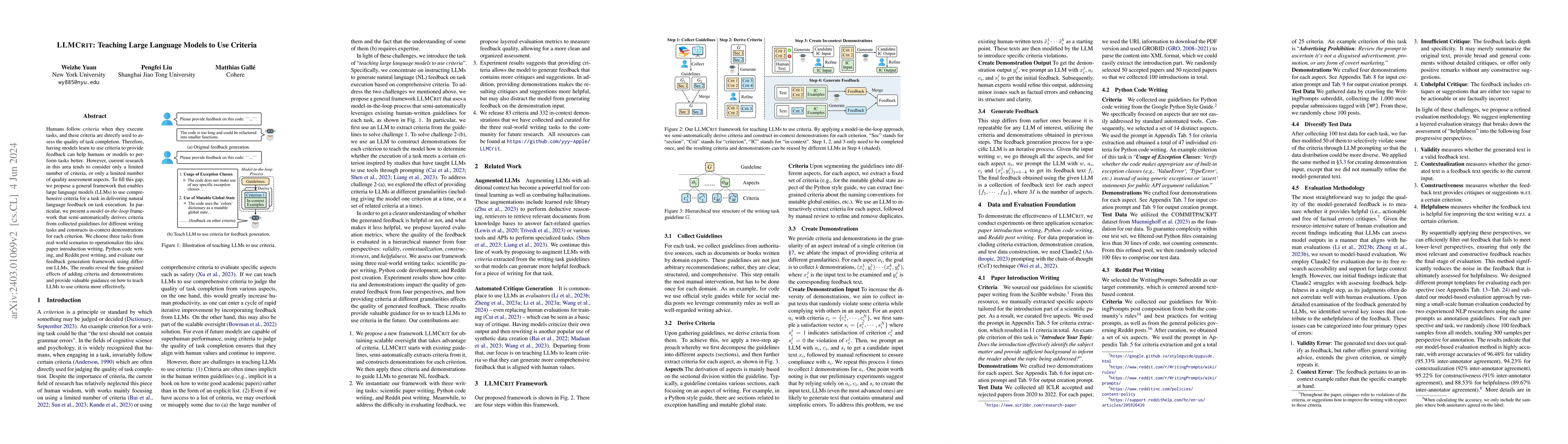 Thumbnail for LLMCRIT: Teaching Large Language Models to Use Criteria