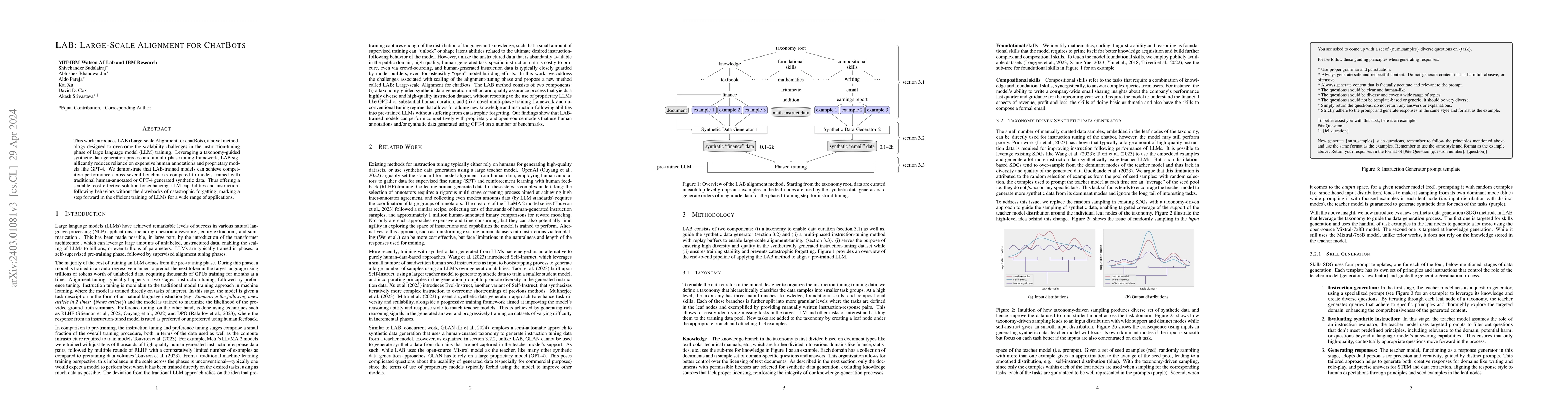 Thumbnail for LAB: Large-Scale Alignment for ChatBots