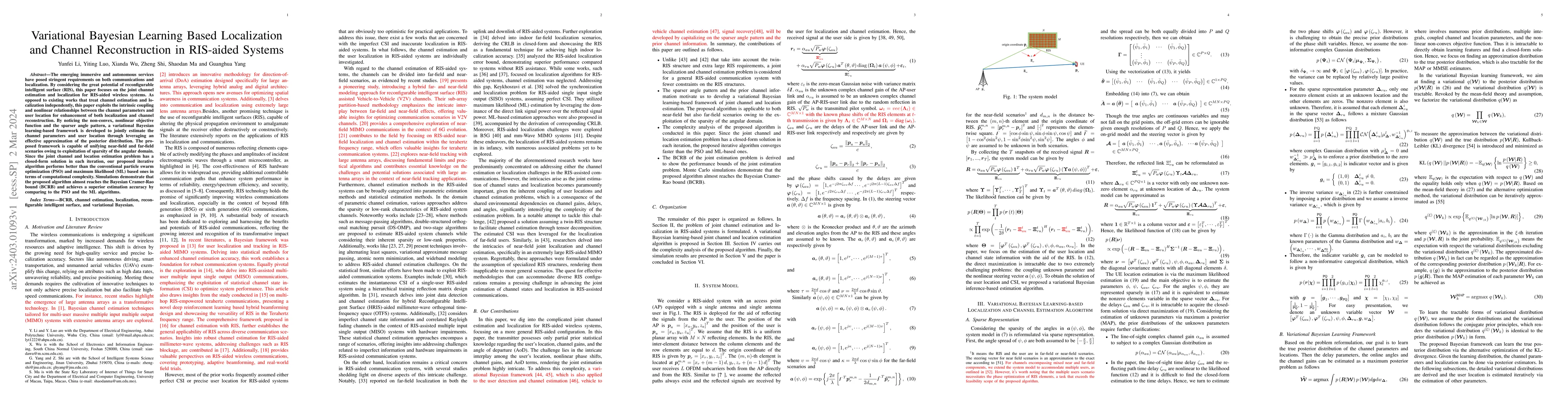 Thumbnail for Variational Bayesian Learning Based Localization and Channel
  Reconstruction in RIS-aided Systems