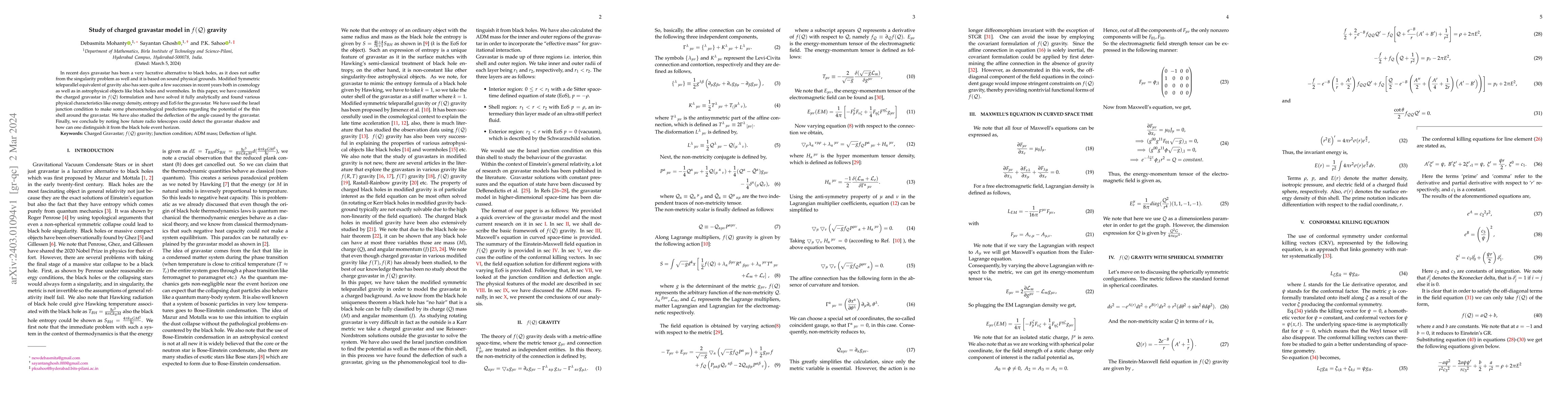 Thumbnail for Study of charged gravastar model in $f(\mathcal{Q})$ gravity