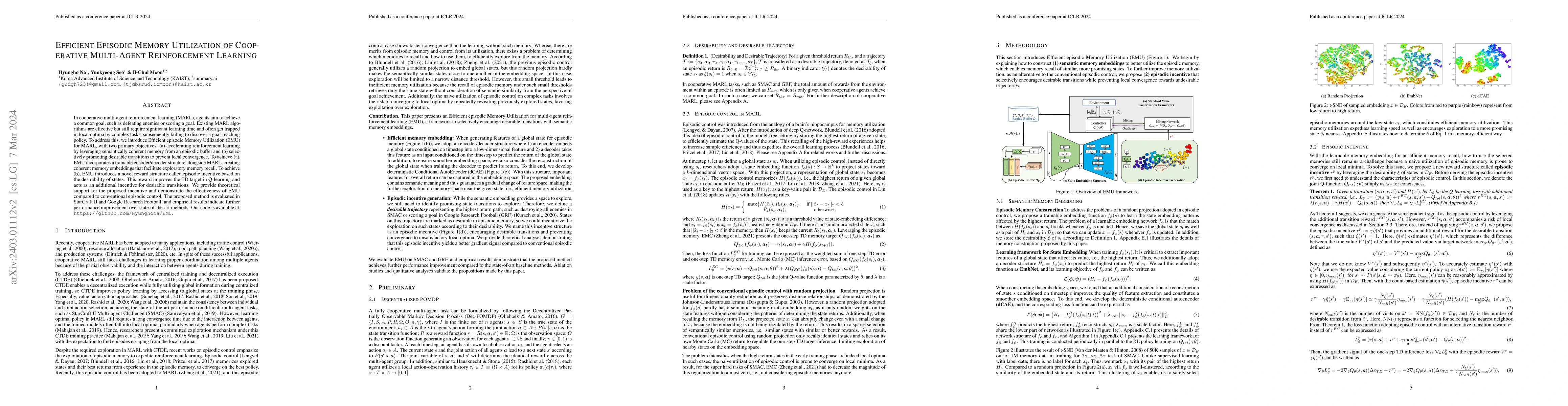 Thumbnail for Efficient Episodic Memory Utilization of Cooperative Multi-Agent
  Reinforcement Learning