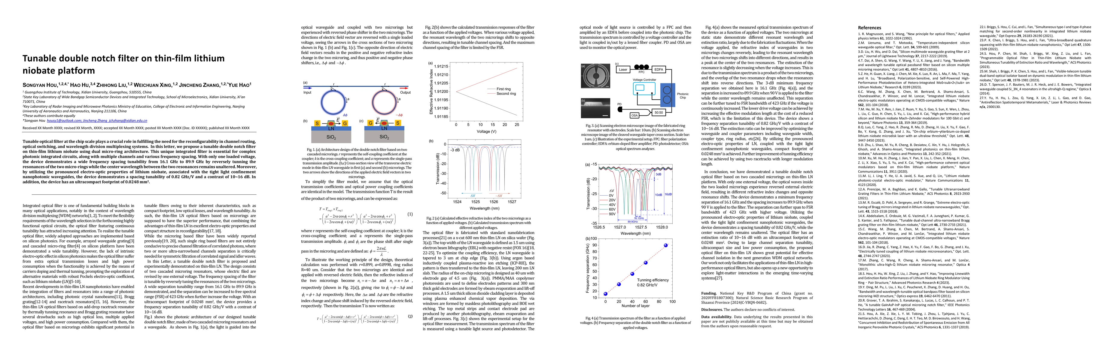 Thumbnail for Tunable double notch filter on thin-film lithium niobate platform