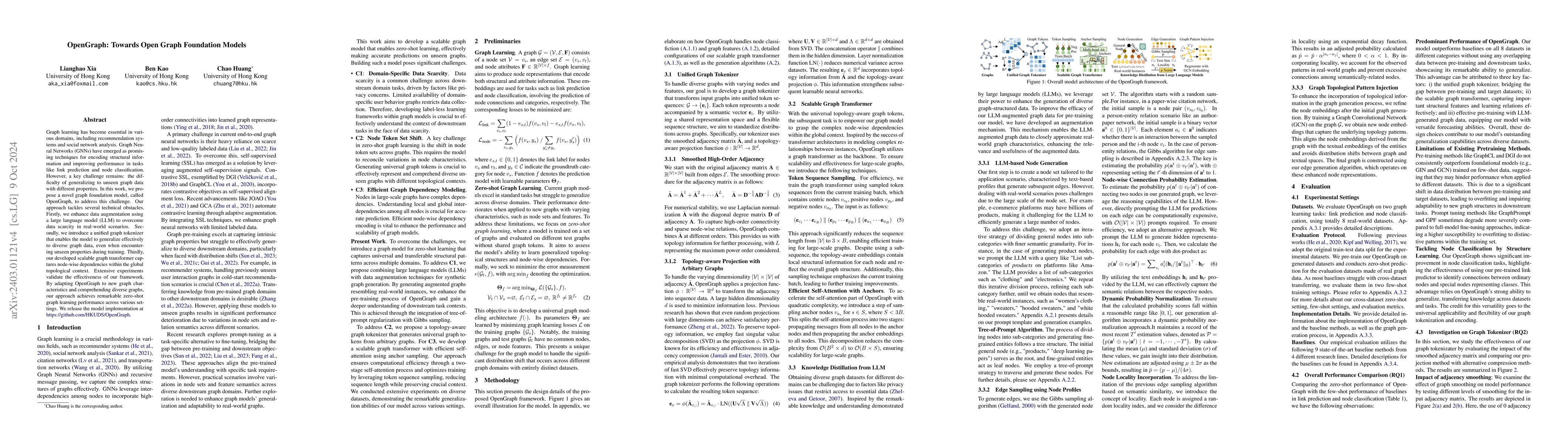 Thumbnail for OpenGraph: Towards Open Graph Foundation Models
